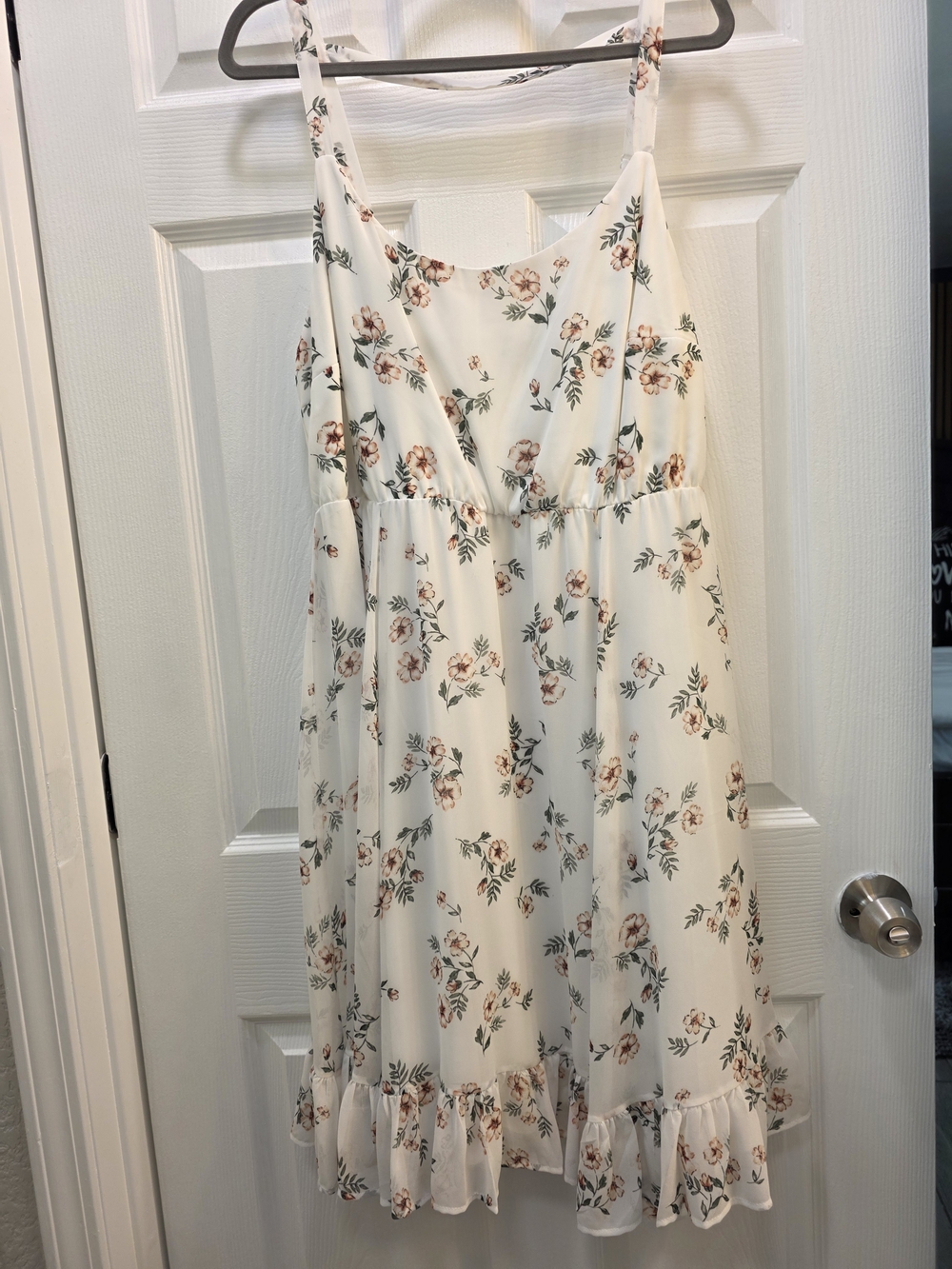 torrid Cream Floral Slip Dress with Blush & Sage Accents